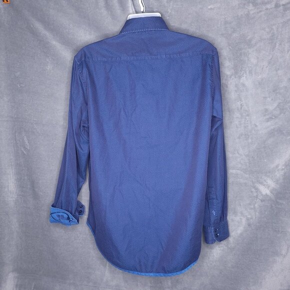 Robert Graham Mens Button-Up Shirt 2XL Blue Long Sleeve Reversible Woven - Picture 3 of 7